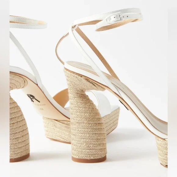 NWT Paul Andrew patent leather square toe strappy espadrille platform sandals